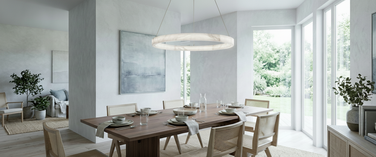 The Alabaster Linear Chandelier: How to Light a Long Table Properly - alabaster linear chandelier