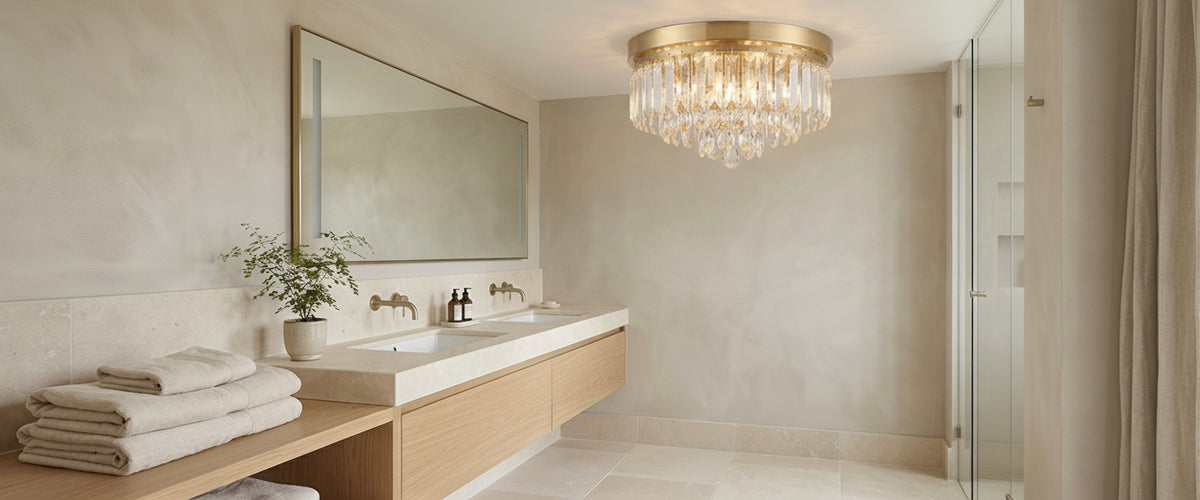 Crystal Bathroom Flush Lights: How to Spec One That Actually Suits the Room - crystal bathroom flush