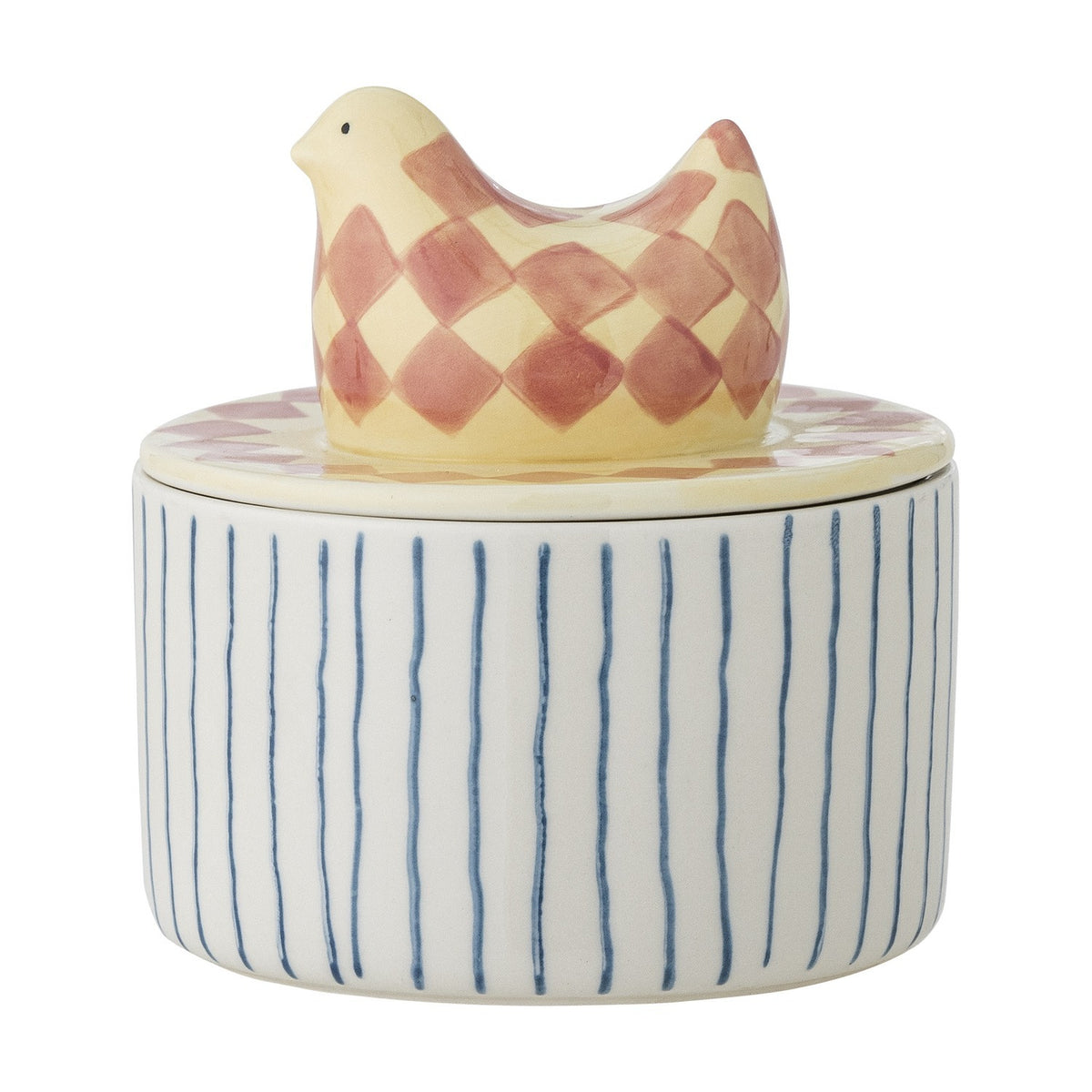 Biona Geometric Stoneware Storage Jar with Lid 350ml - Multi