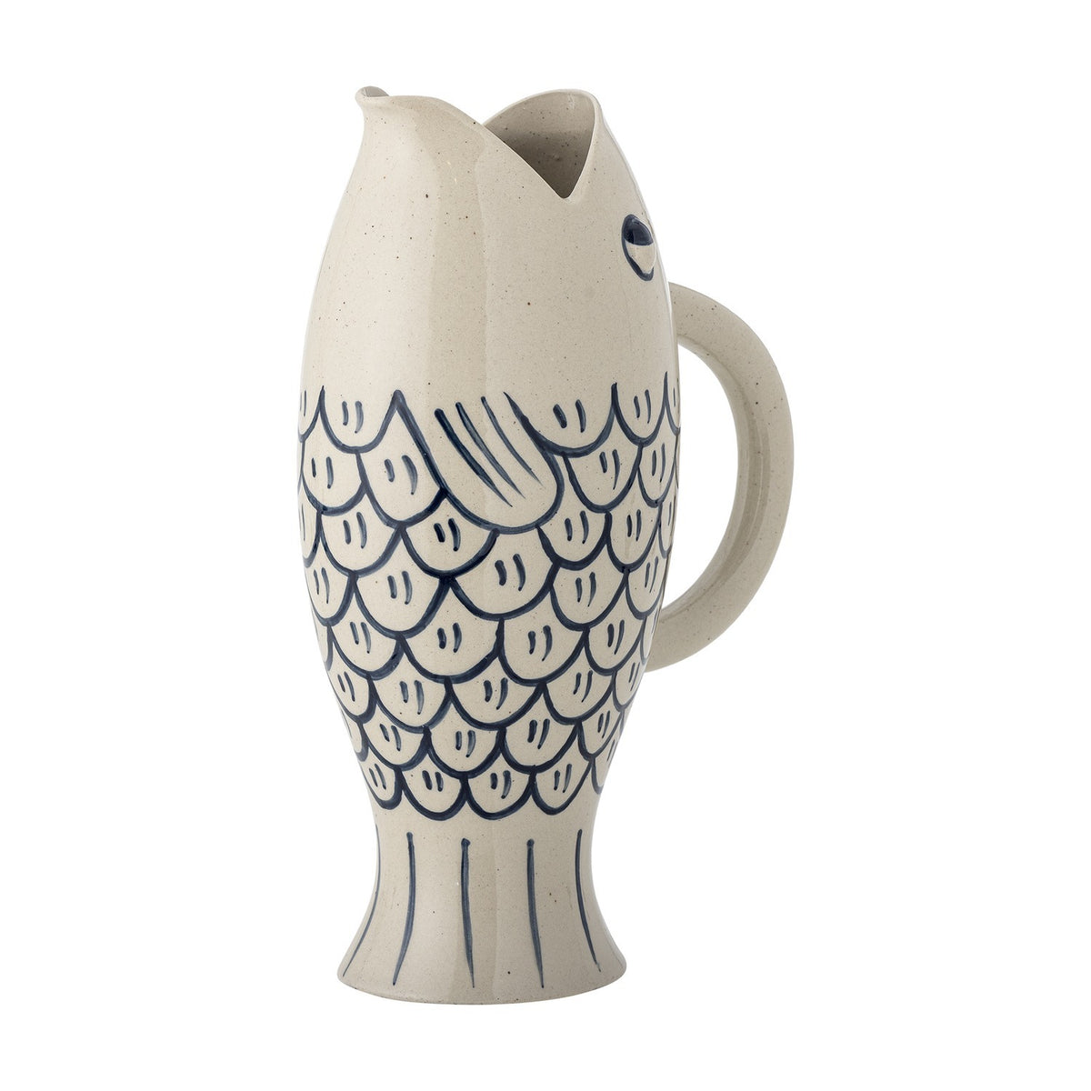 Eimy Fish Stoneware Jug - Cream