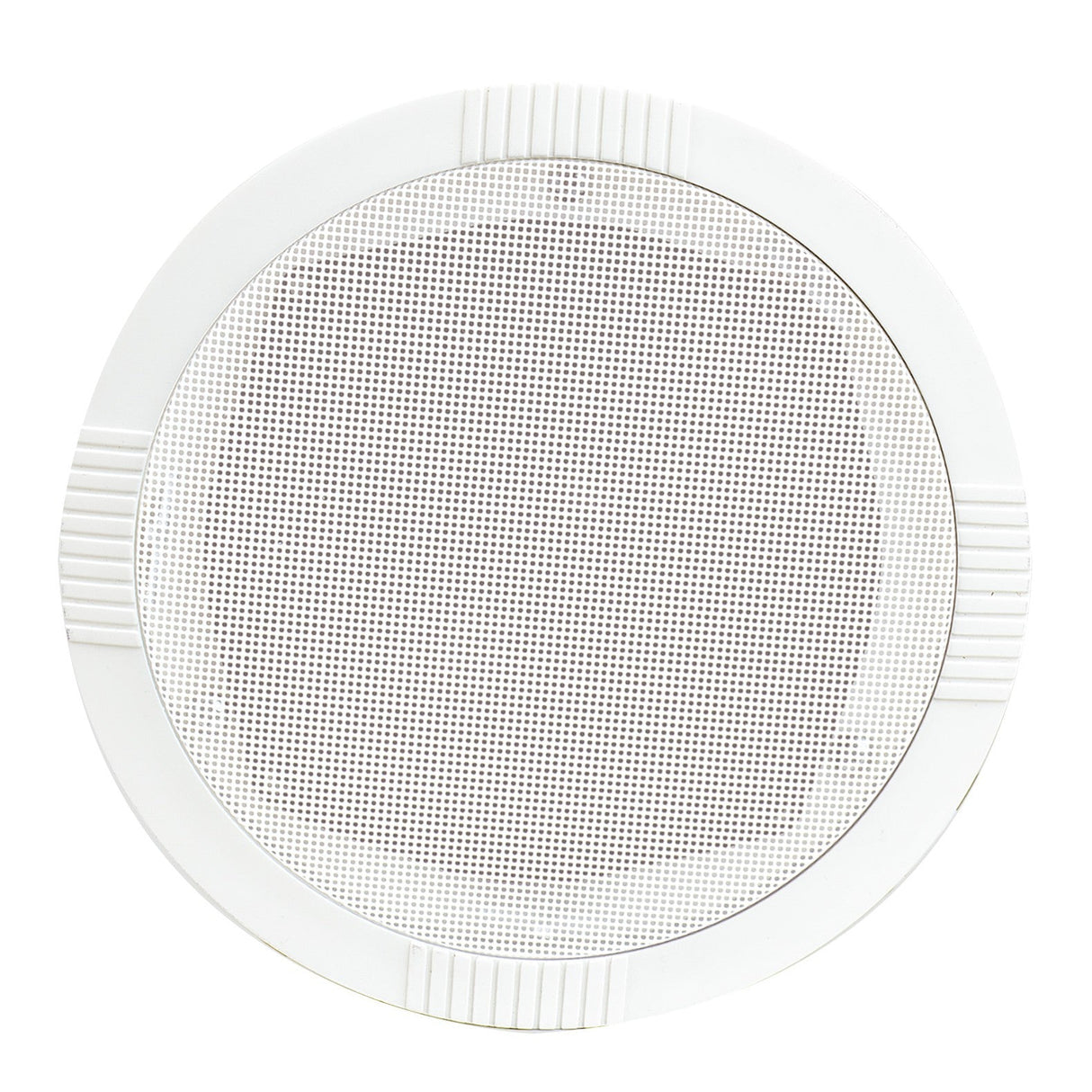 The Adastra 5" 35W Ceiling Speaker showcases a round design with a polypropylene cone, complete with a mesh grille and ridged outer rim. Positioned against a plain white background, it integrates effortlessly into its environment.