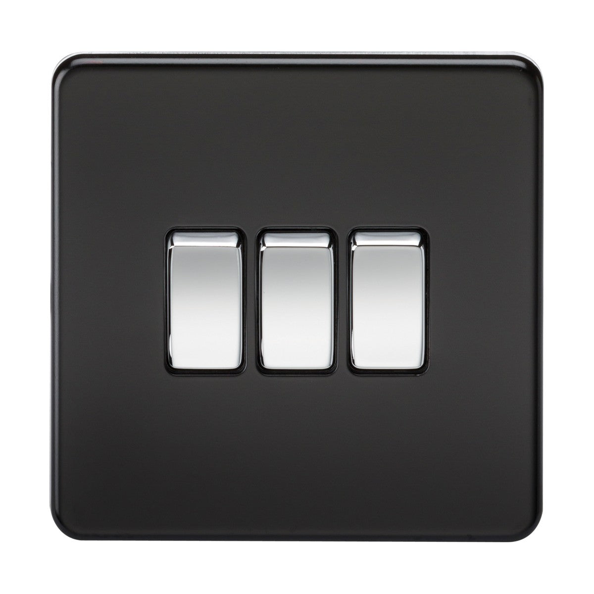 10AX 3G 2-way Switch - Matt Black with Chrome Rocker