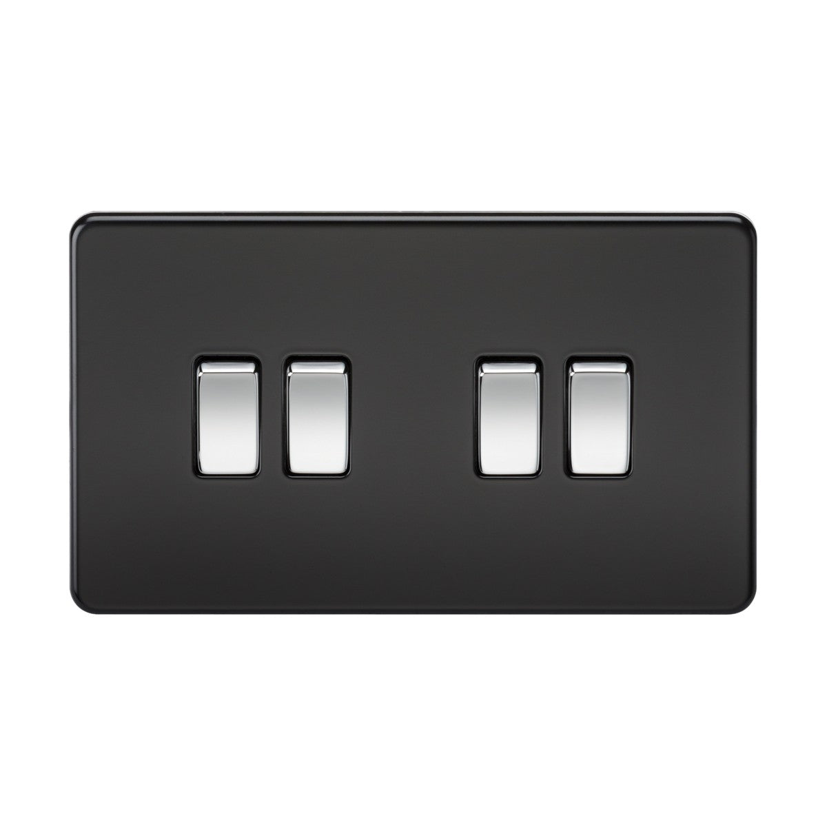 10AX 4G 2-way Switch - Matt Black with Chrome Rocker