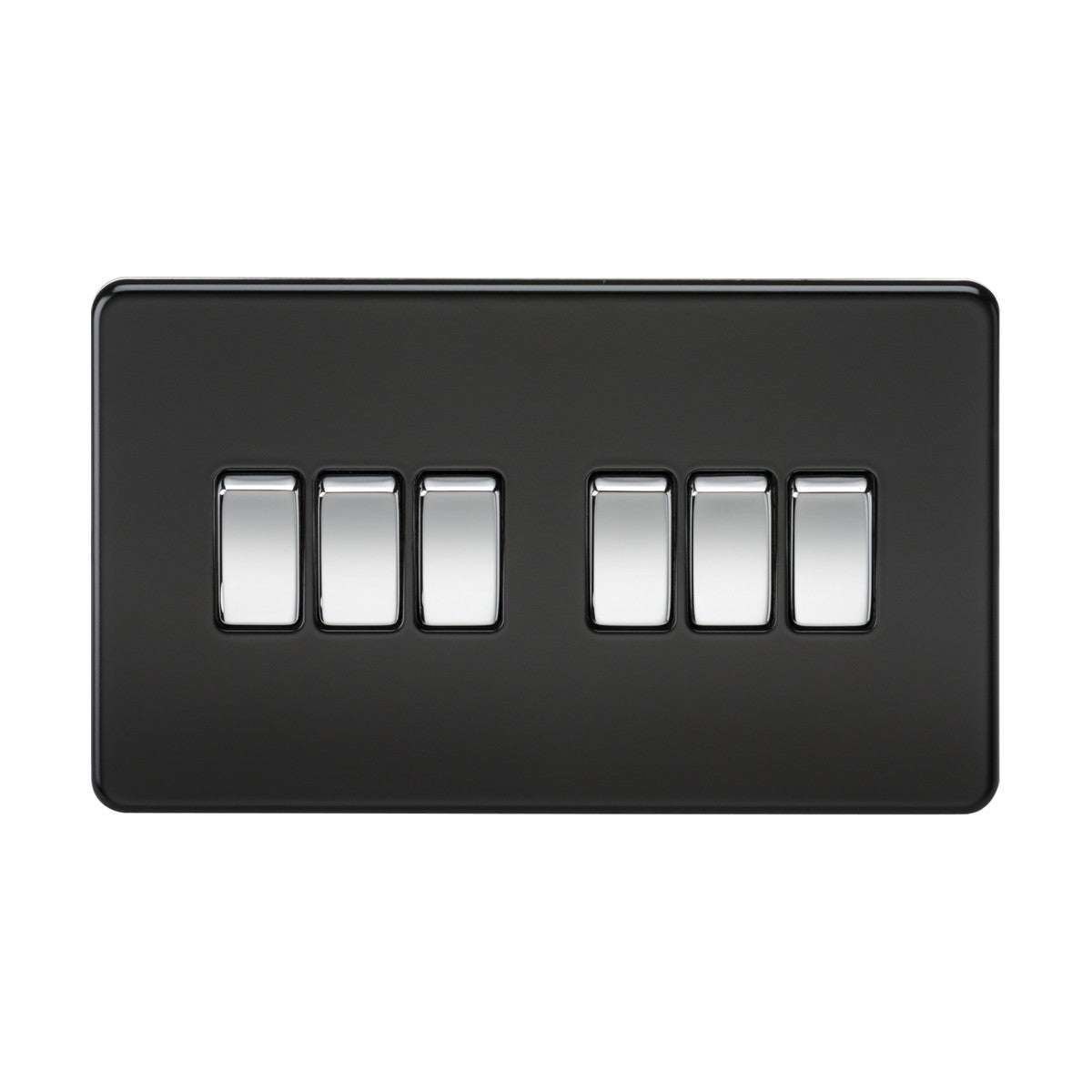 10AX 6G 2-way Switch - Matt Black with Chrome Rocker
