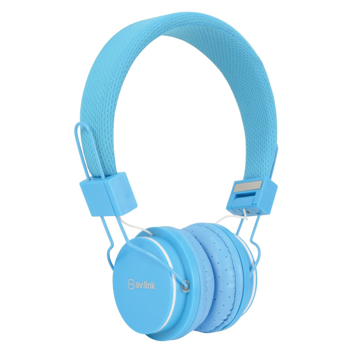 The AV:Link Kids Headphones in blue feature a soft padded headband, comfortable ear cushions, and a sleek finish with the avlink logo on the ear cups. With an integrated hands-free microphone, these headphones make calls easy while helping you maintain your focus.