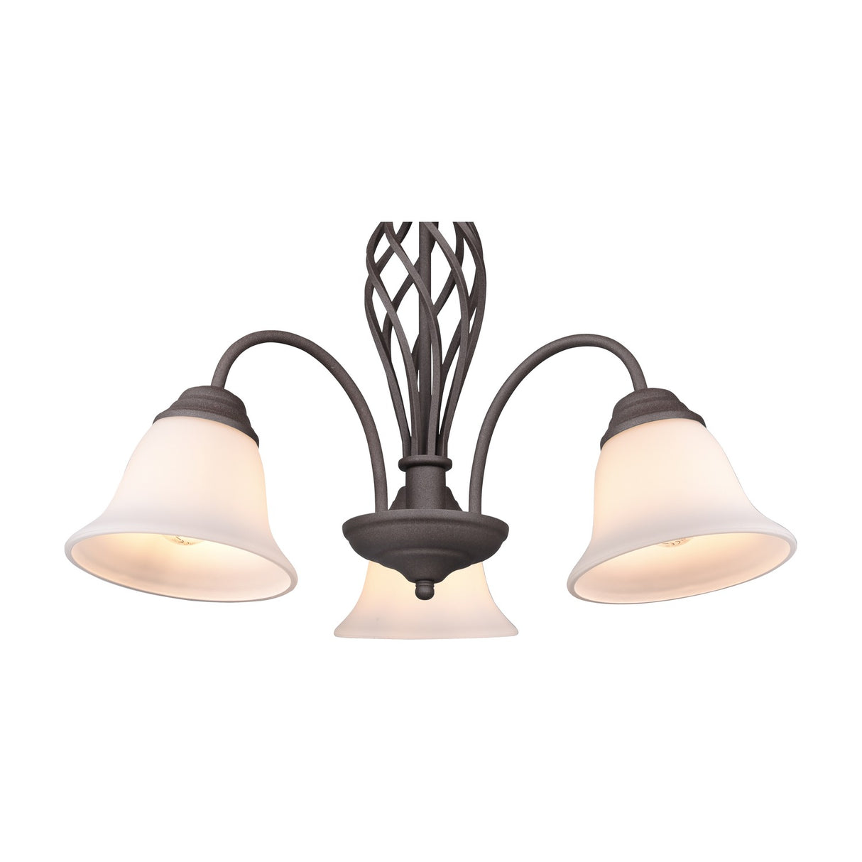 Rustica 3 Light Glass Chandelier – Rust