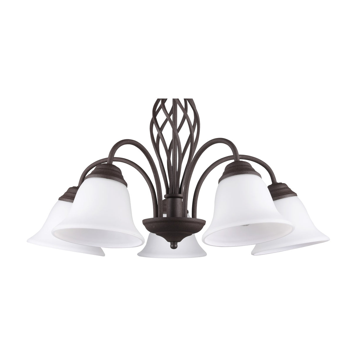 Rustica 5 Light Glass Chandelier – Rust
