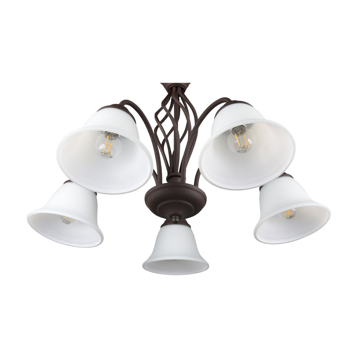 Rustica 5 Light Glass Chandelier – Rust