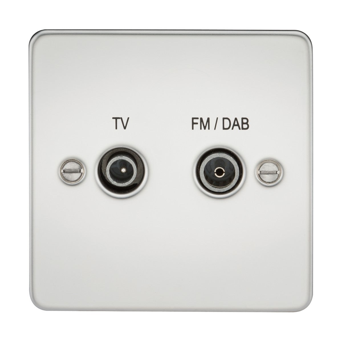 Screened Diplex Outlet (TV, FM DAB) - Polished Chrome