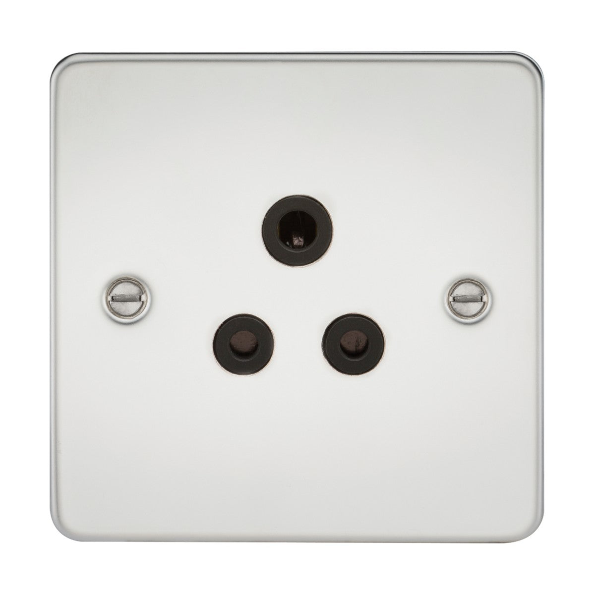 5A Unswitched Socket - Polished Chrome with Black Insert