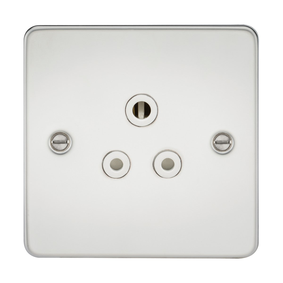 5A Unswitched Socket - Polished Chrome with White Insert