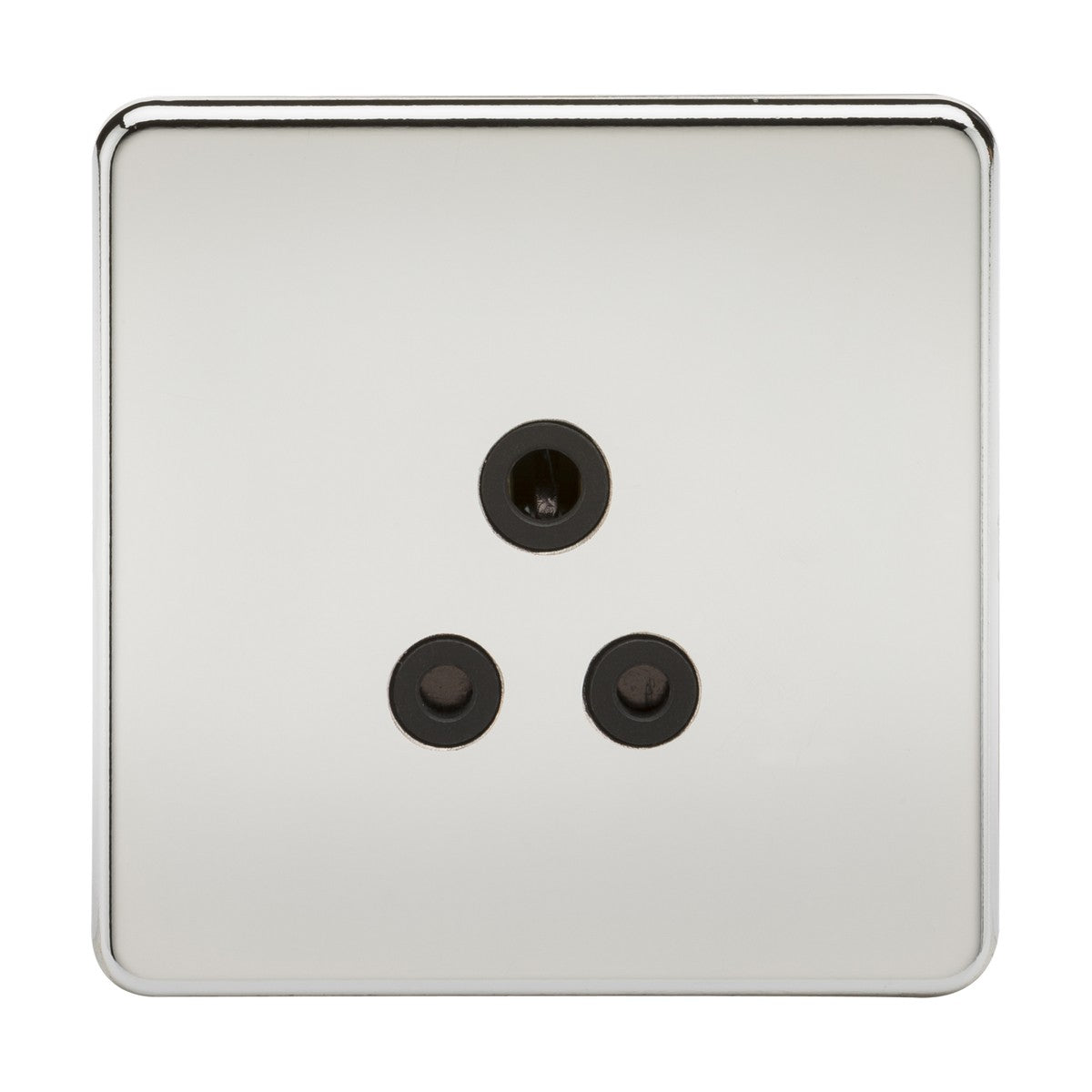 5A Unswitched Socket - Polished Chrome with Black Insert