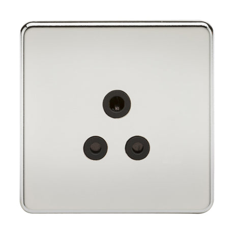 5A Unswitched Socket - Polished Chrome with Black Insert