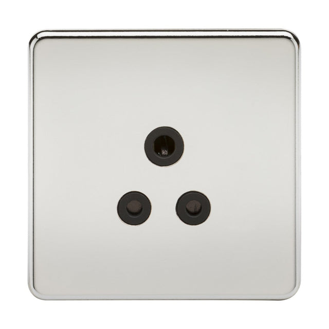 5A Unswitched Socket - Polished Chrome with Black Insert