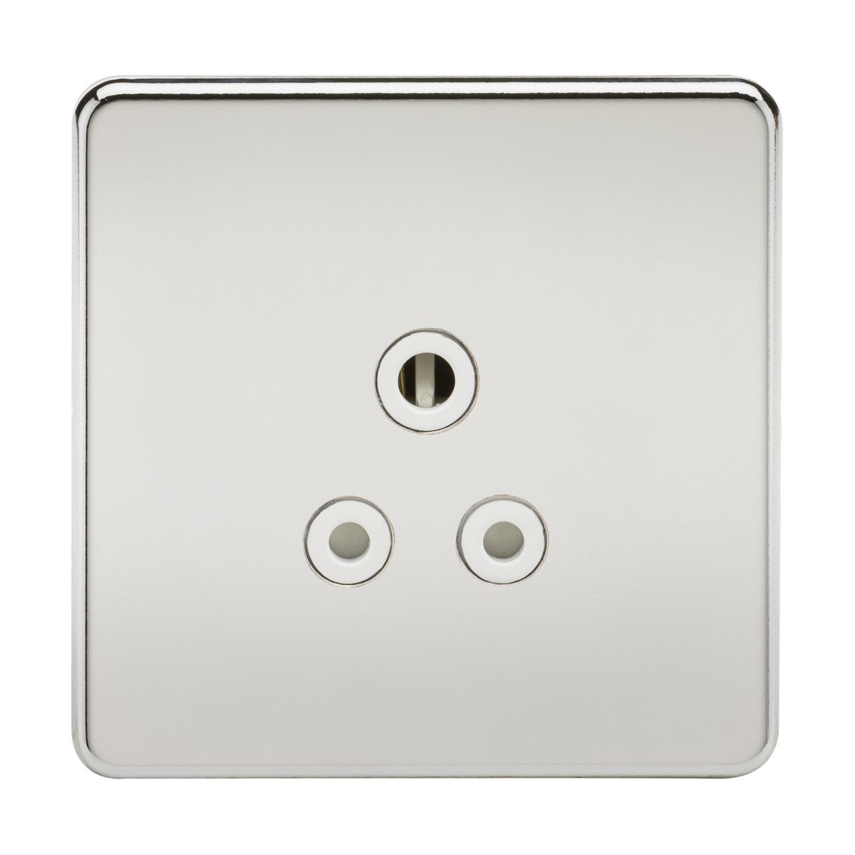 5A Unswitched Socket - Polished Chrome with White Insert