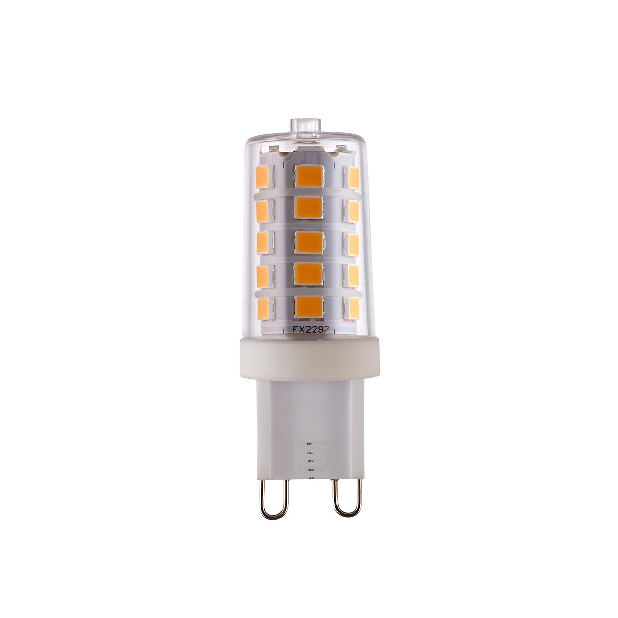 Endon 3.7W G9 LED capsule bulb in warm white, showing the compact clear capsule with visible LED chips and two-pin base on a plain white background.