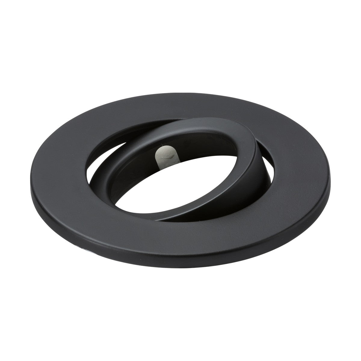 The Tilt Bezel For SpektroLED in matt black showcases a modern design with a smooth polycarbonate finish. Its circular outer ring and adjustable inner ring create a minimalistic look that is both stylish and functional.