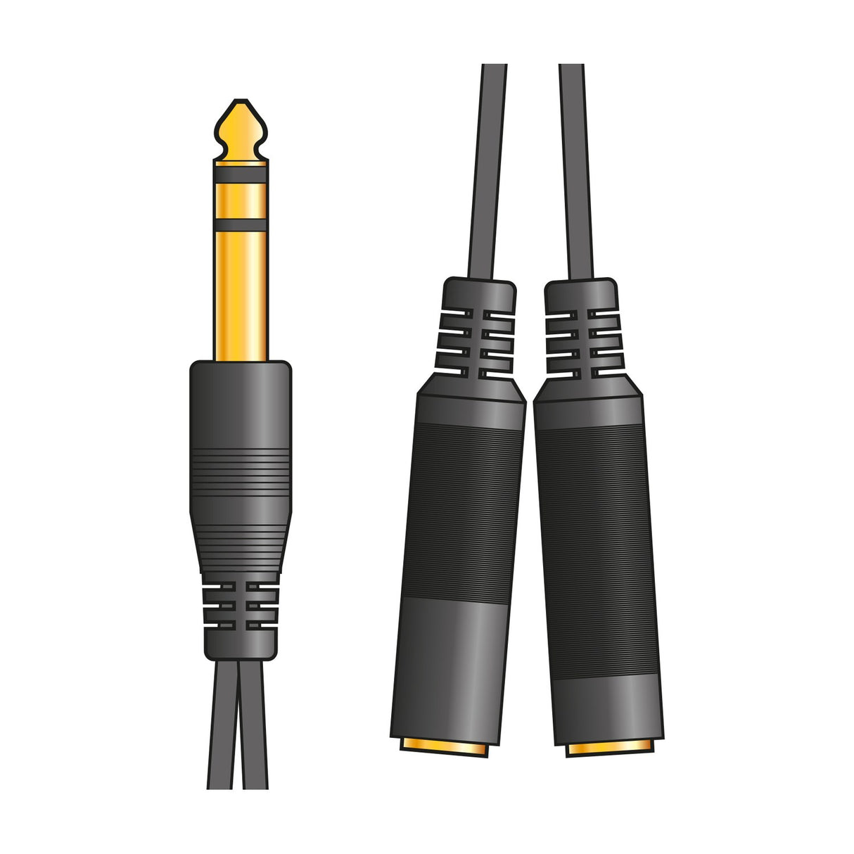 AV:Link 6.3mm Stereo Headphone Splitter Lead 0.2m