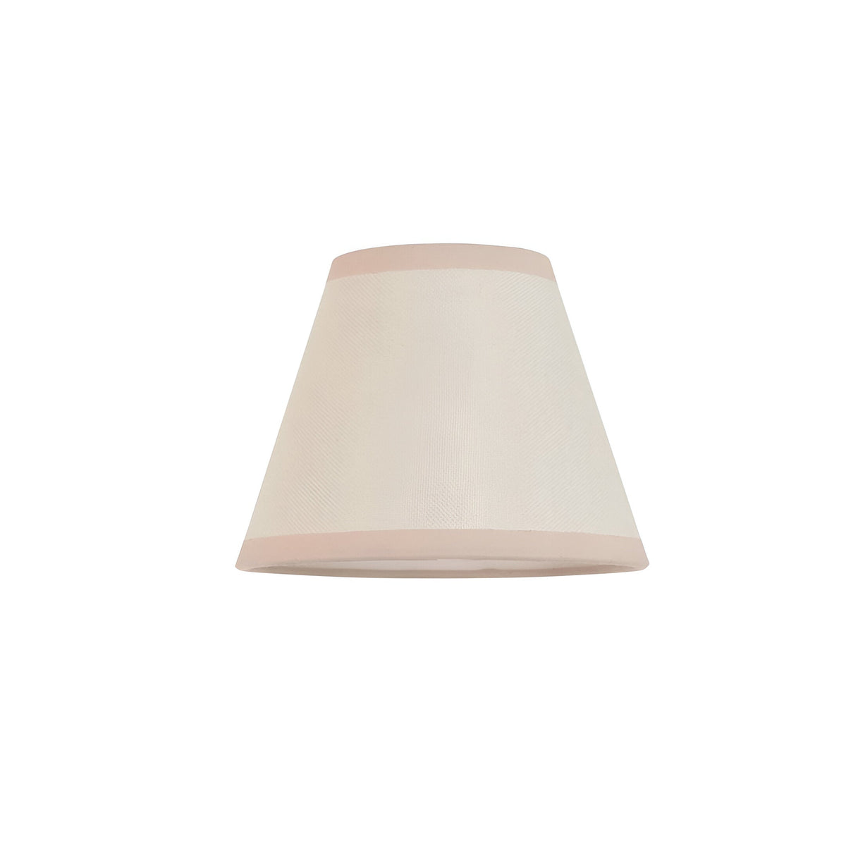 Cliffleigh Ivy Wall Light in Vintage White, tapered fabric shade with almond edge trim, shown on a plain white background.