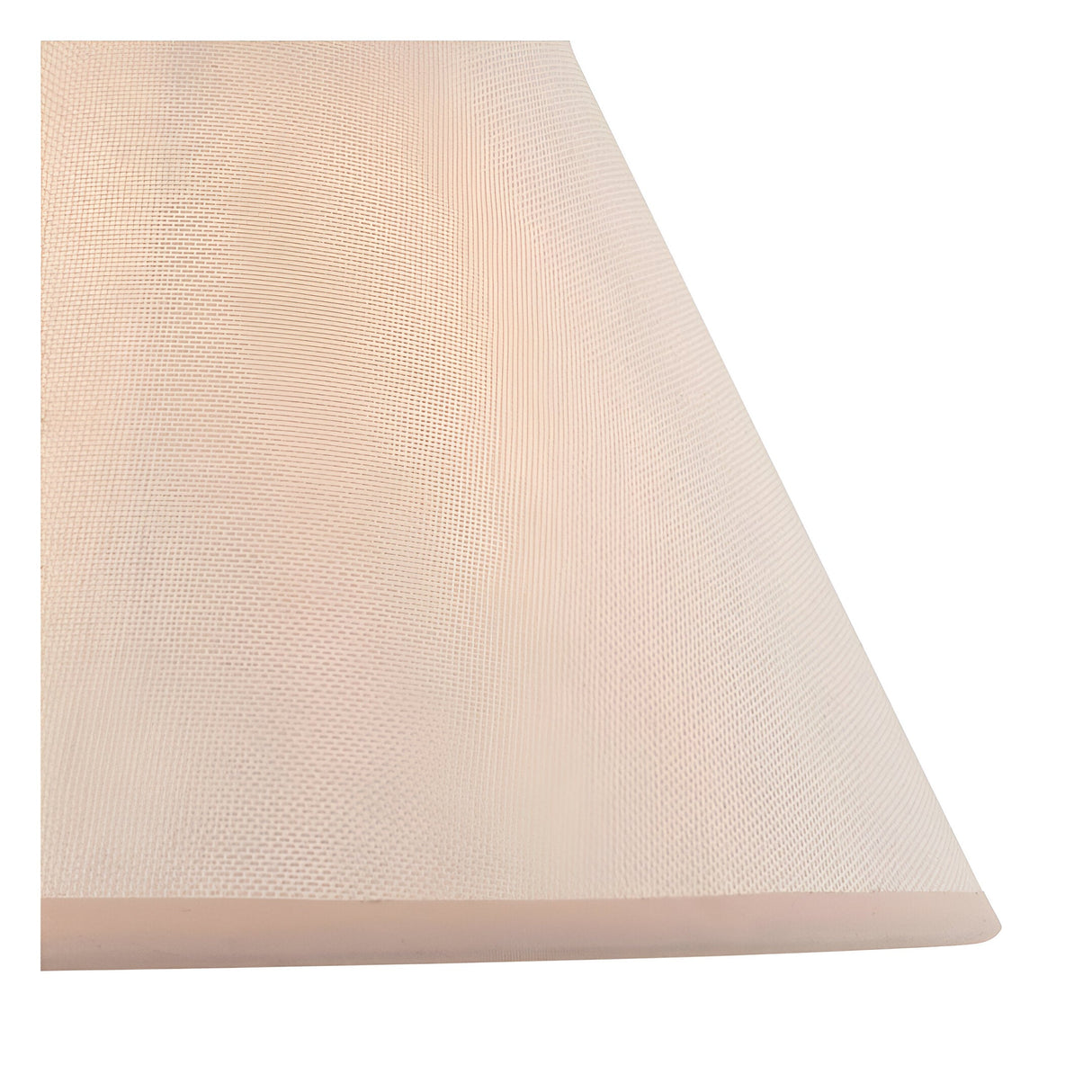 Close-up of the Caldford Ivy 30cm table lamp shade in vintage white cotton-mix fabric, showing its woven texture and tapered edge.
