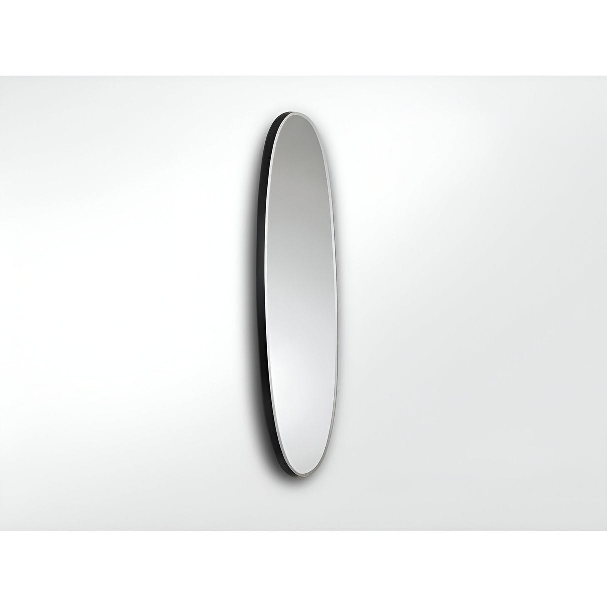 Aries Oval Wall Mirror Black – 136x36cm