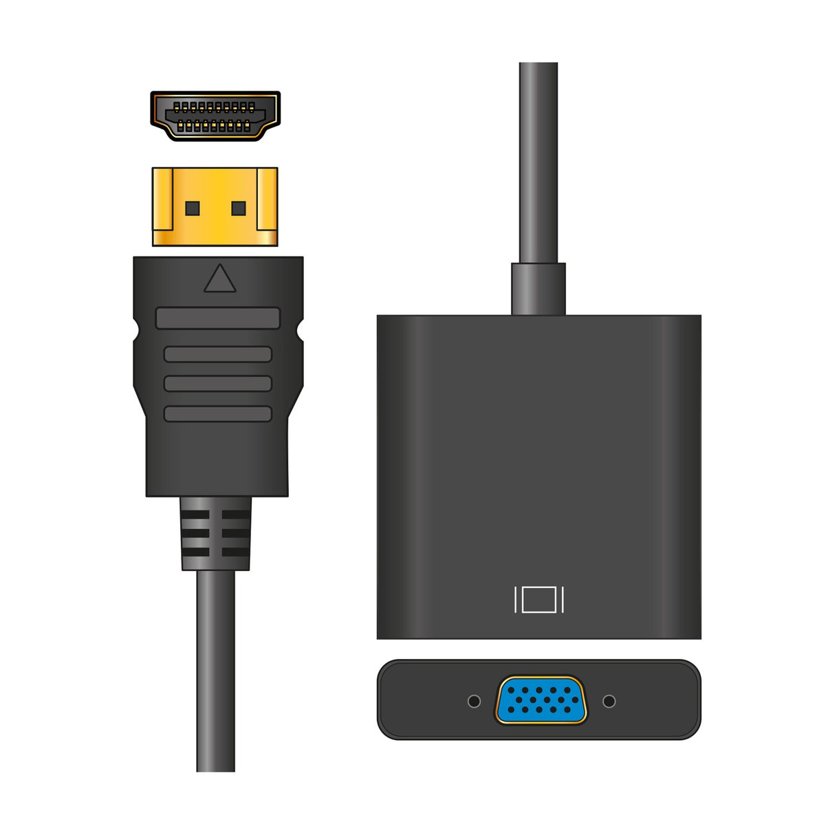 HDMI to VGA Adapter Cable with USB Power - 140mm Lead