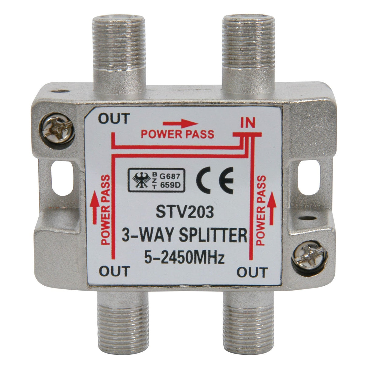 Mercury 3-Way Satellite F Splitter