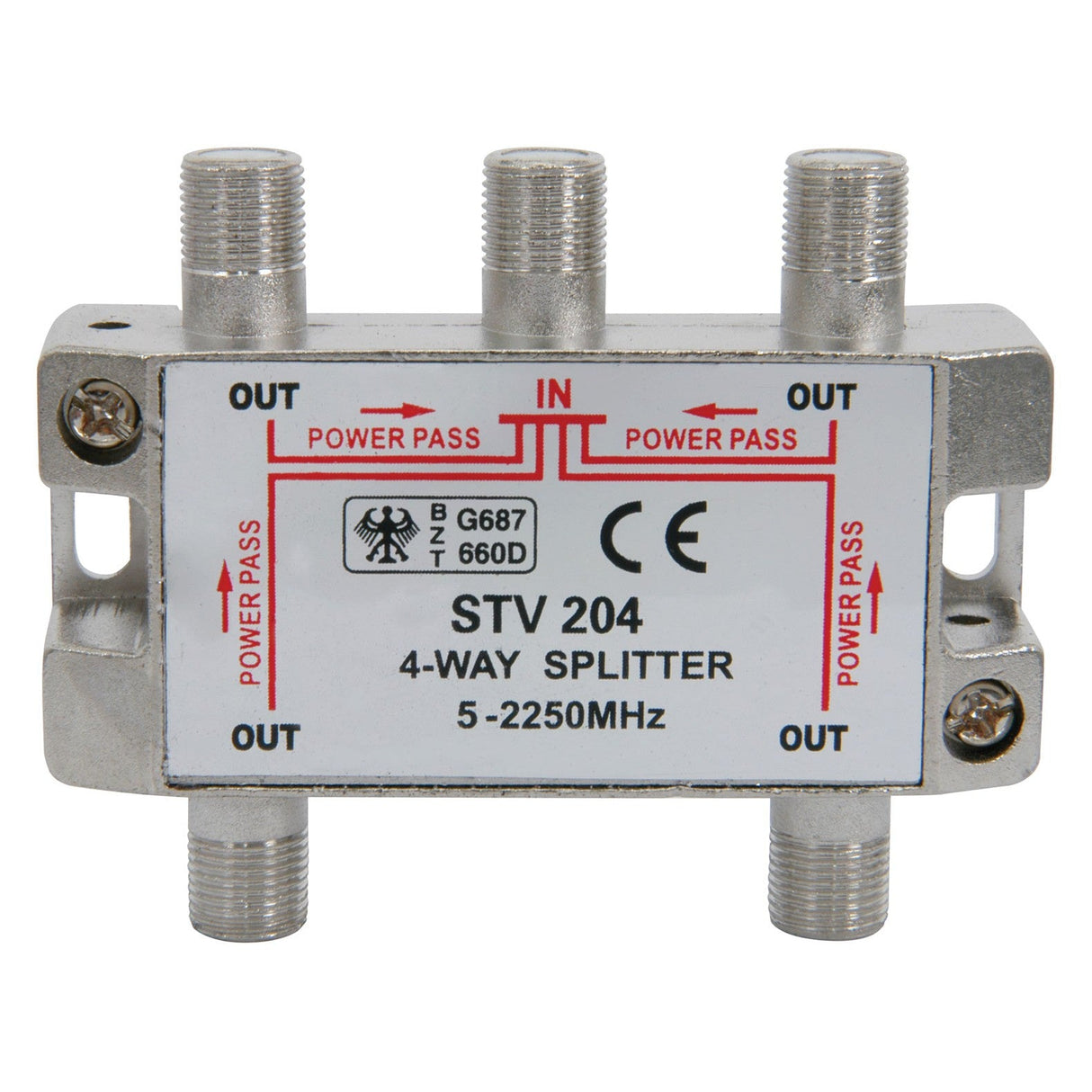 Mercury 4-Way Satellite F Splitter