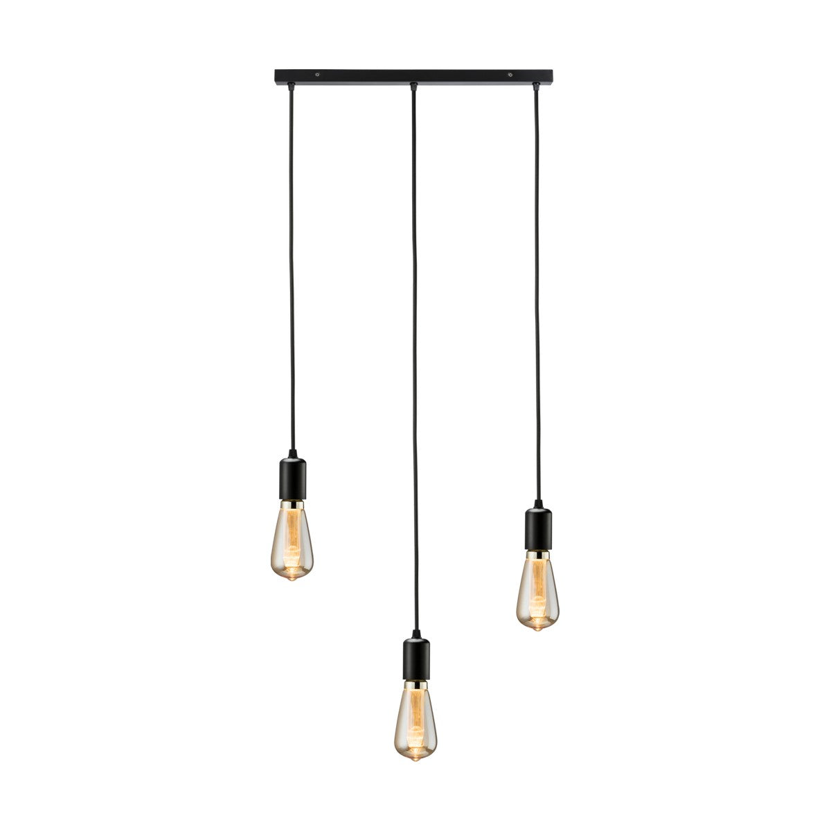 CALLA - 230V E27 Contemporary 3 Light Bar Pendant - Matt Black