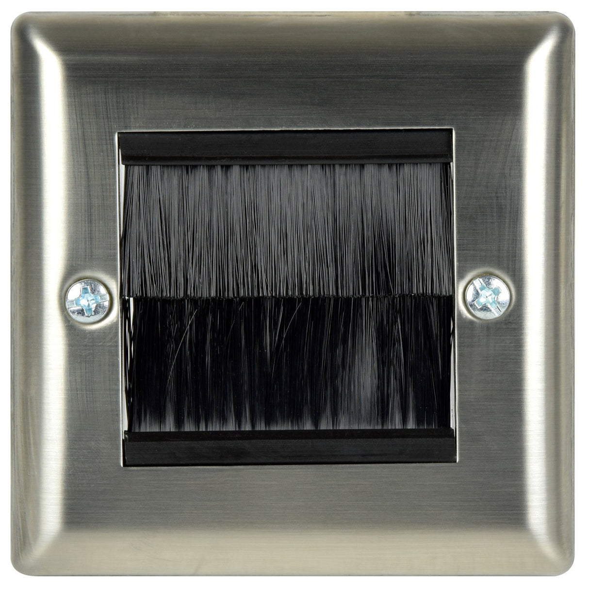 AV:Link Steel Brush Wallplate Single Gang Outlet