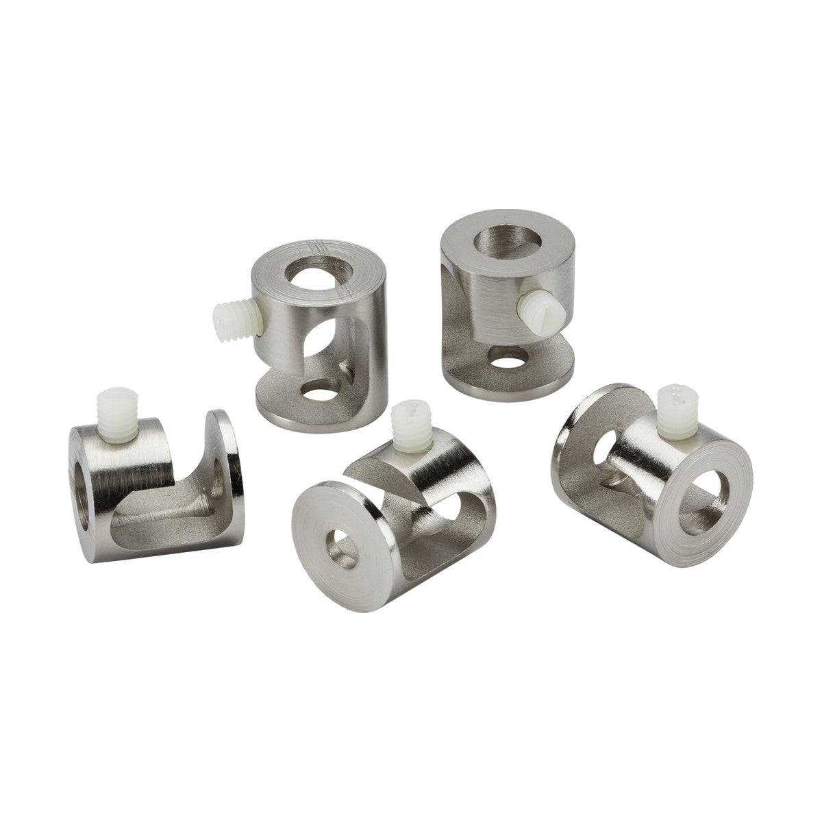 Pack of 5 Pendant Ceiling Hooks - Brushed Chrome