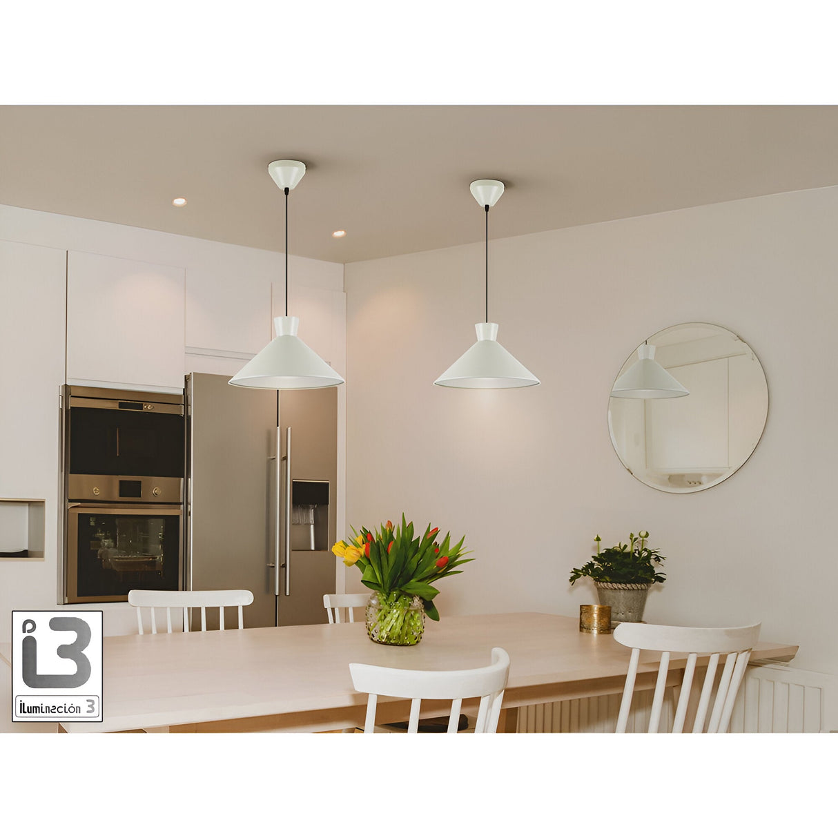 Cono 1 Light Pendant - Matte Pearl Grey