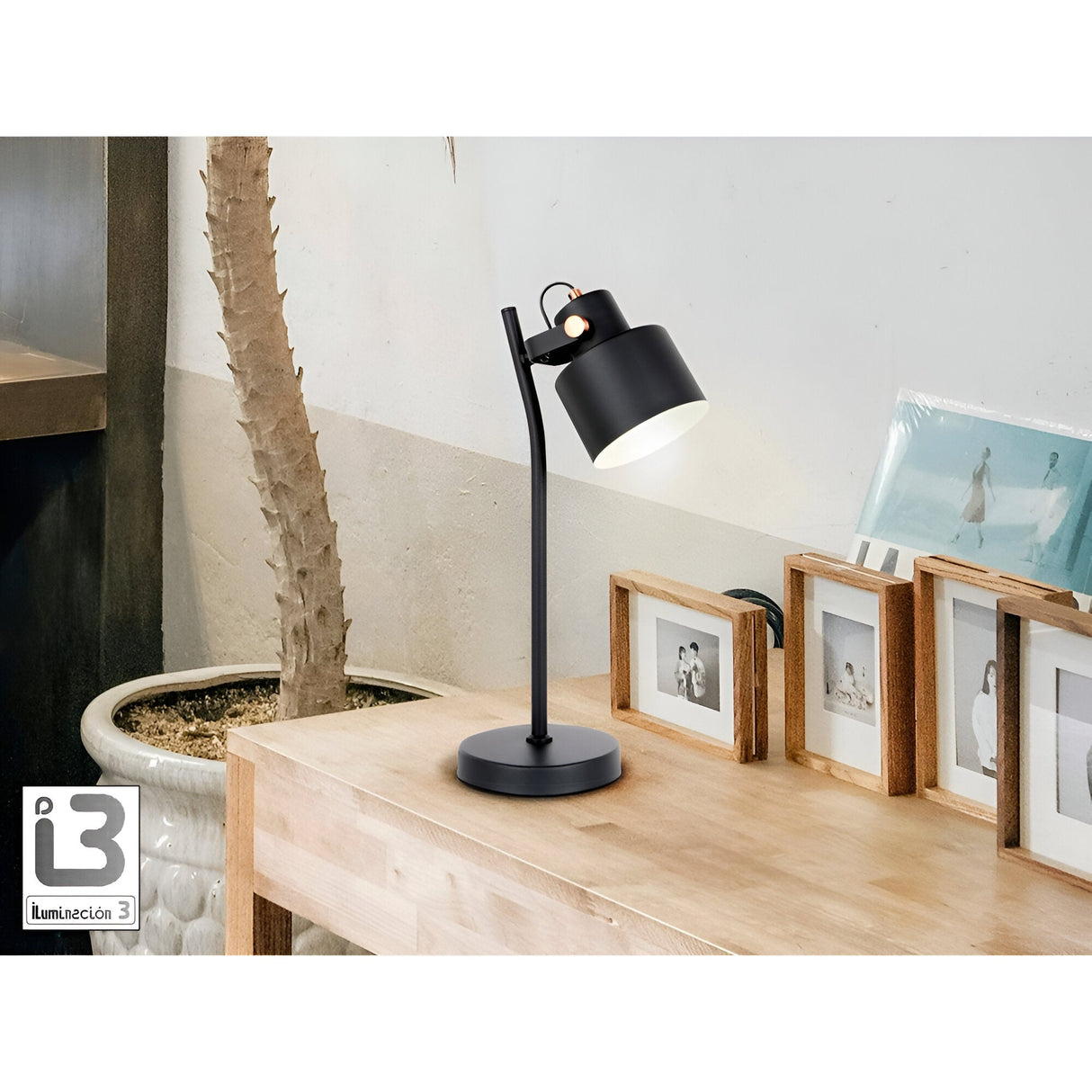 Erika Table Lamp - Matte Black/Satin Copper
