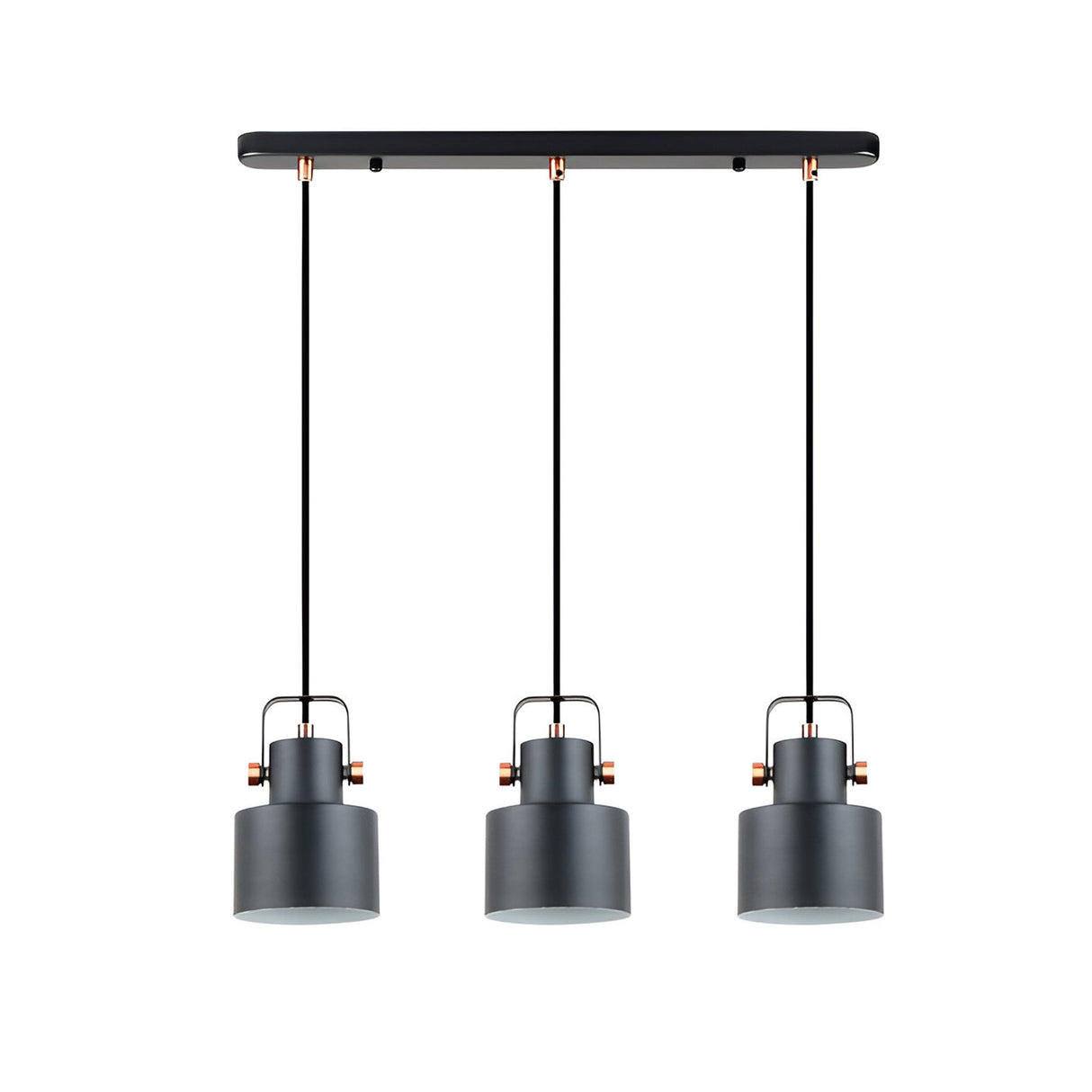 I3-Erika 3 Light Bar Pendant - Matte Black/Satin Copper