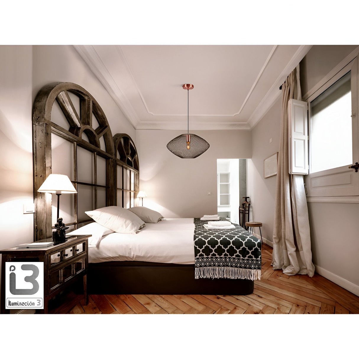 Melany 1 Light Pendant - Black/Copper