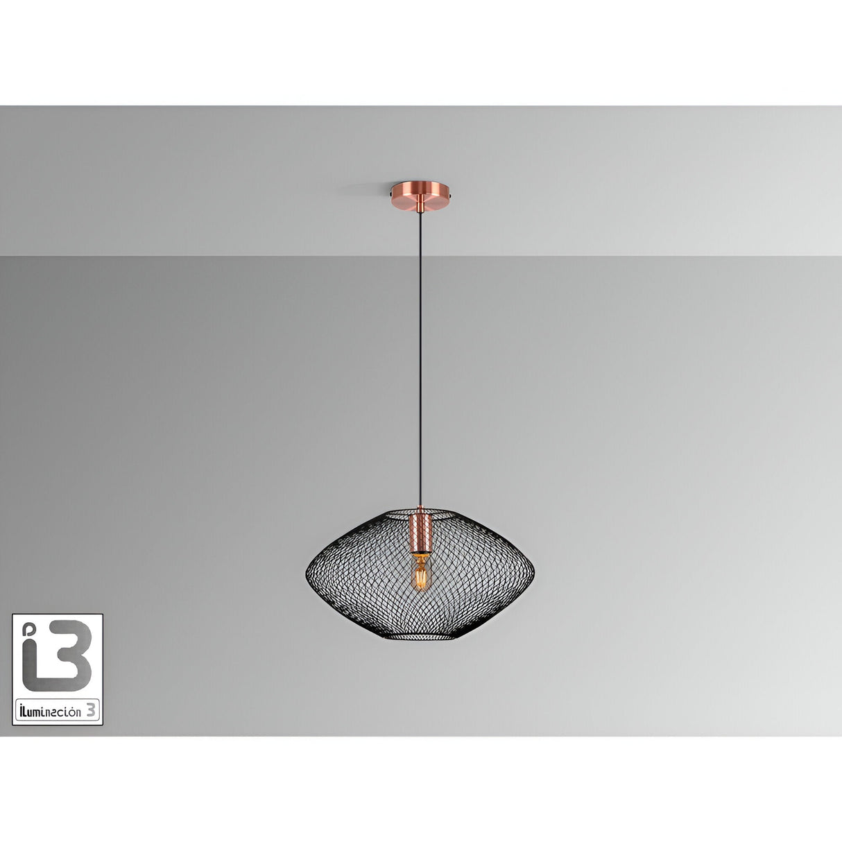 Melany 1 Light Pendant - Black/Copper