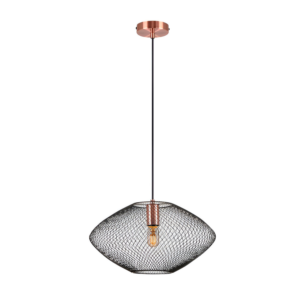 Melany 1 Light Pendant - Black/Copper