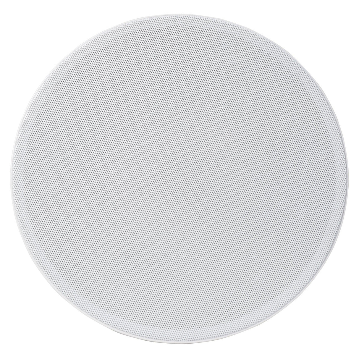 The Adastra KV5 Premium 5.25 40W Ceiling Speaker features a round, white perforated mesh surface that mirrors the sleek design of high-end ceiling speakers against a plain white background.