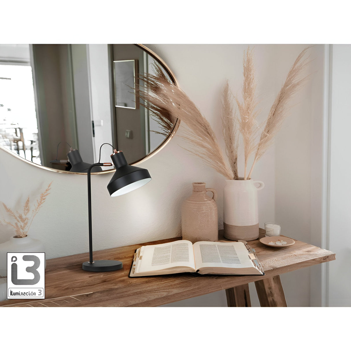 Irias Table Lamp - Black/Copper