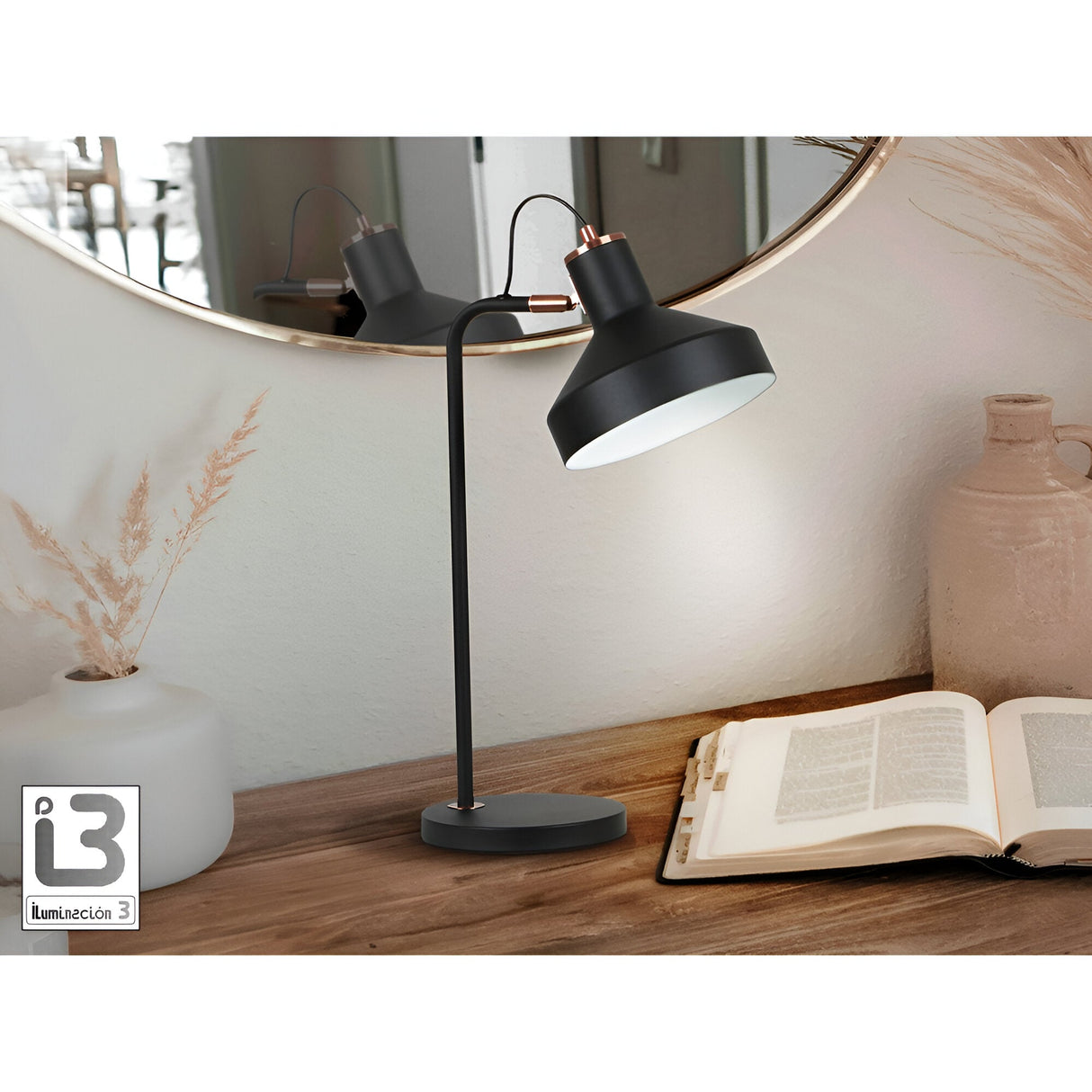 Irias Table Lamp - Black/Copper