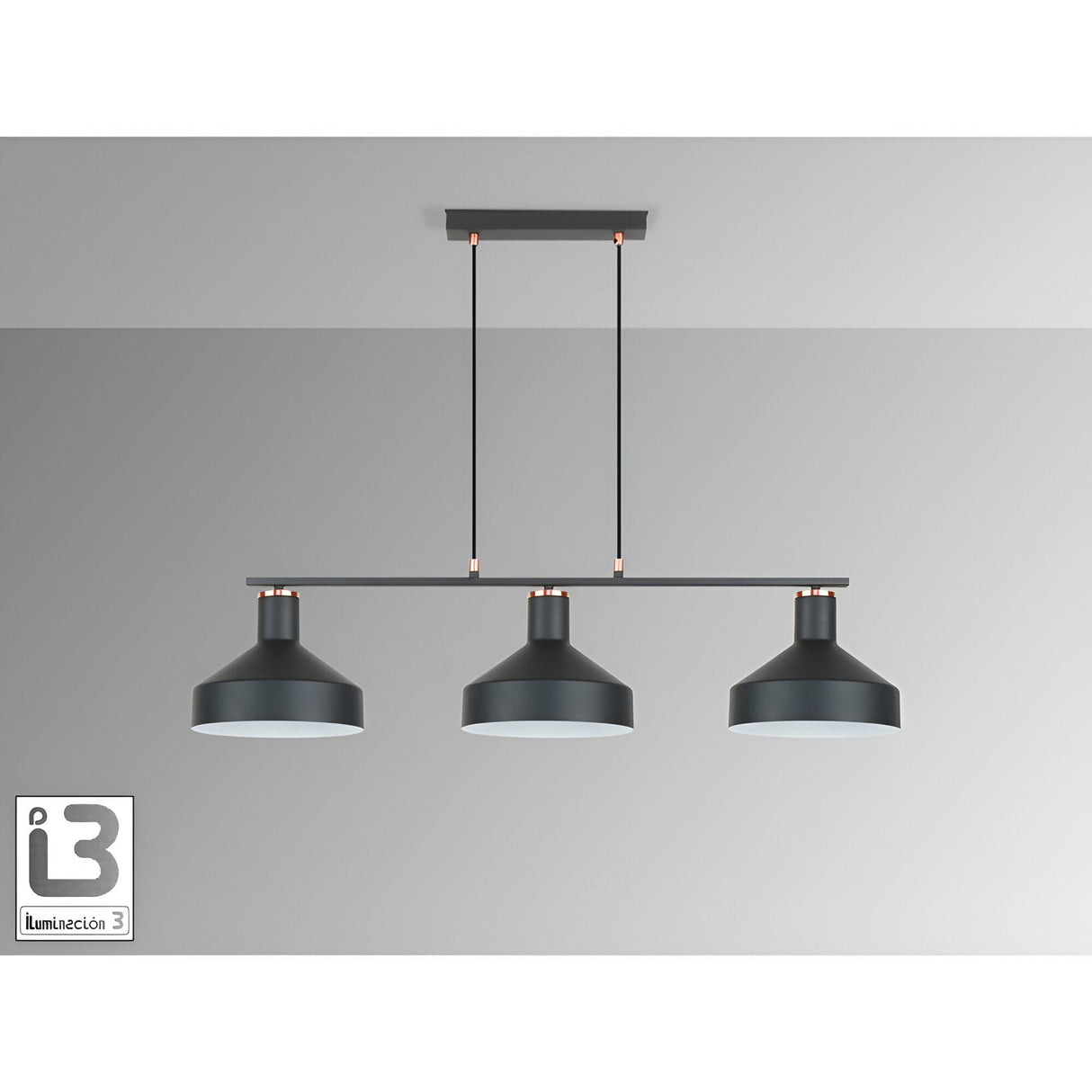 I3 - Irias 3 Light Island Suspension - Black/Copper
