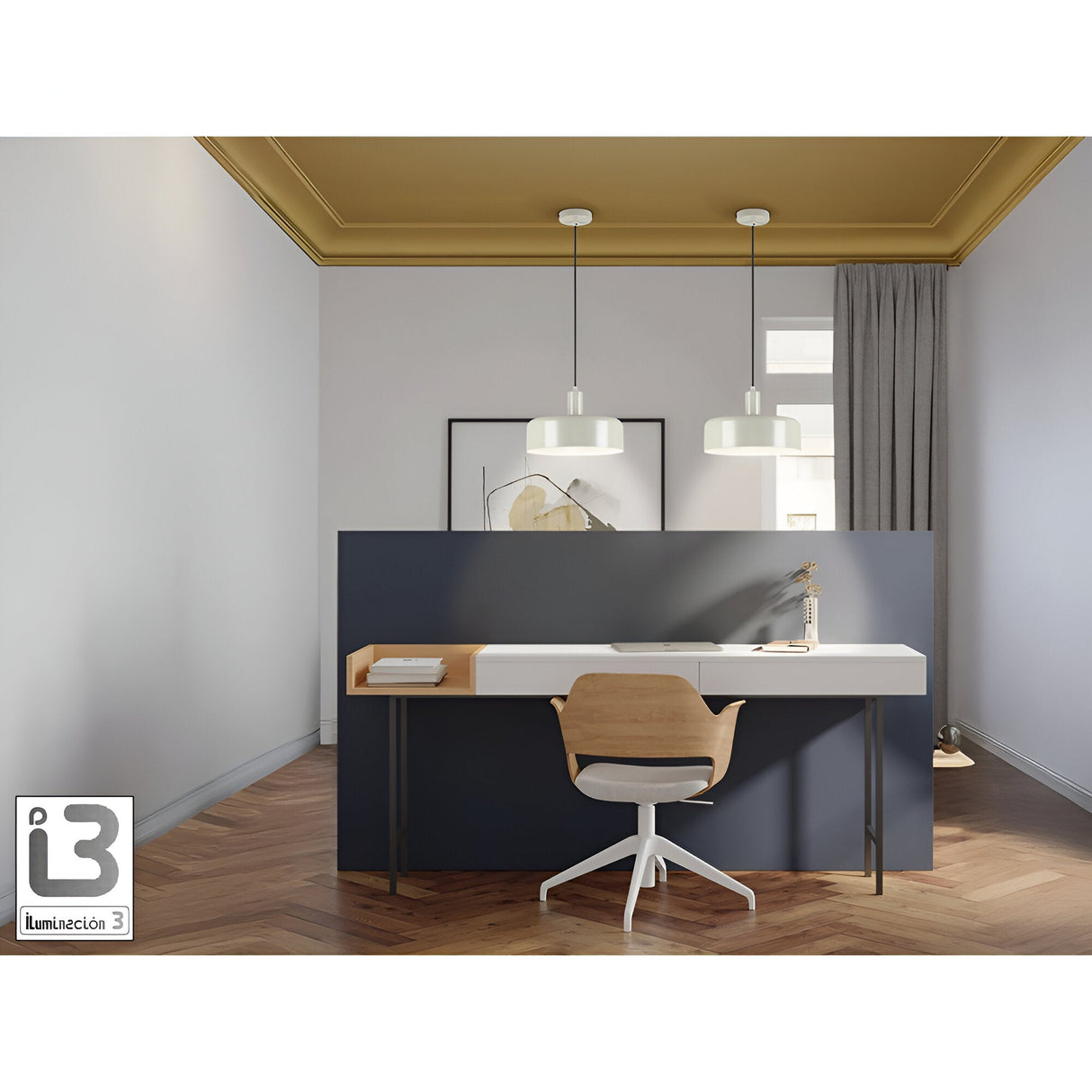 Alessia 1 Light Pendant - Satin Pearl Gray/Matte White