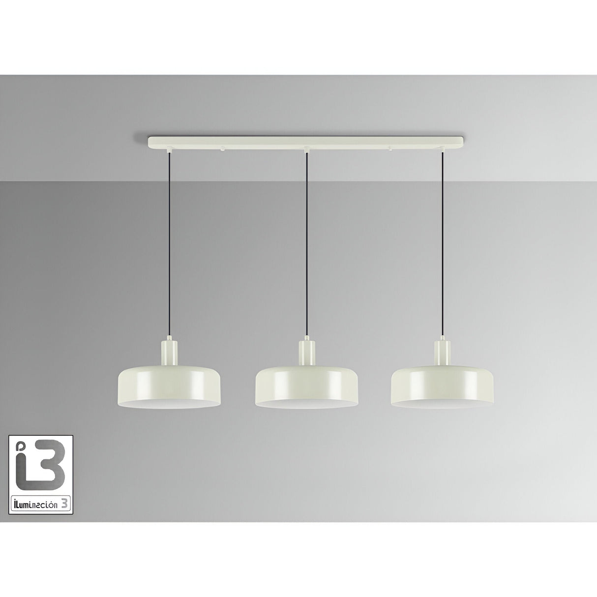 I3 - Alessia 3 Light Bar Pendant - Satin Pearl Gray/Matte White