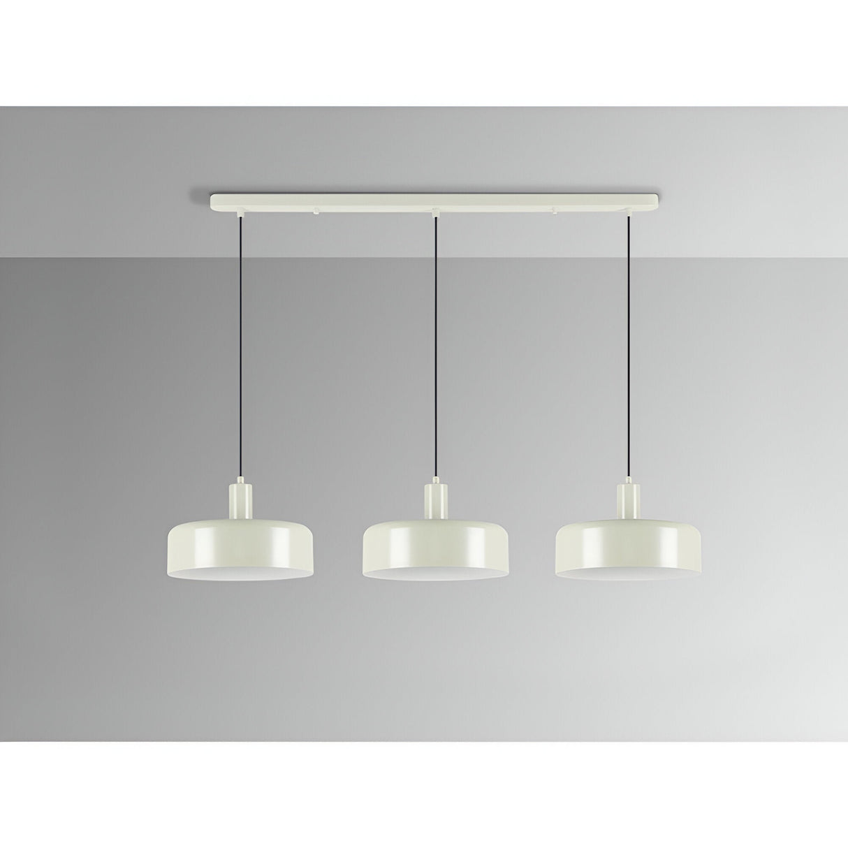 I3 - Alessia 3 Light Bar Pendant - Satin Pearl Gray/Matte White