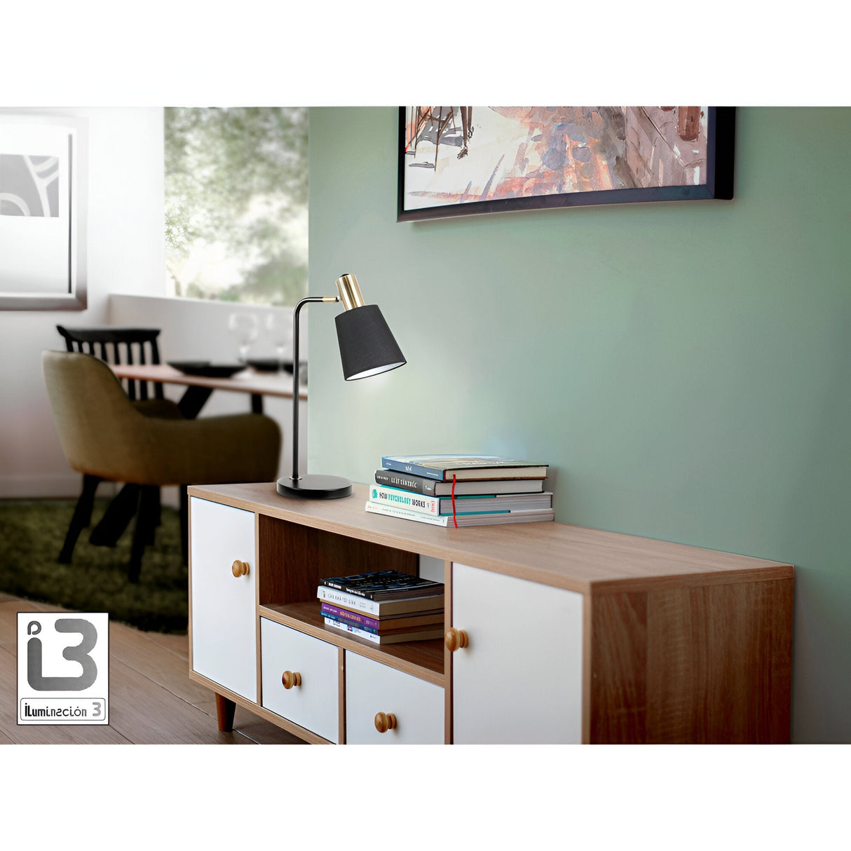 Gisela Table Lamp - Black/Brass