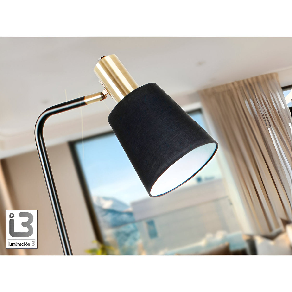 Gisela Floor Lamp - Matte Black/Brass