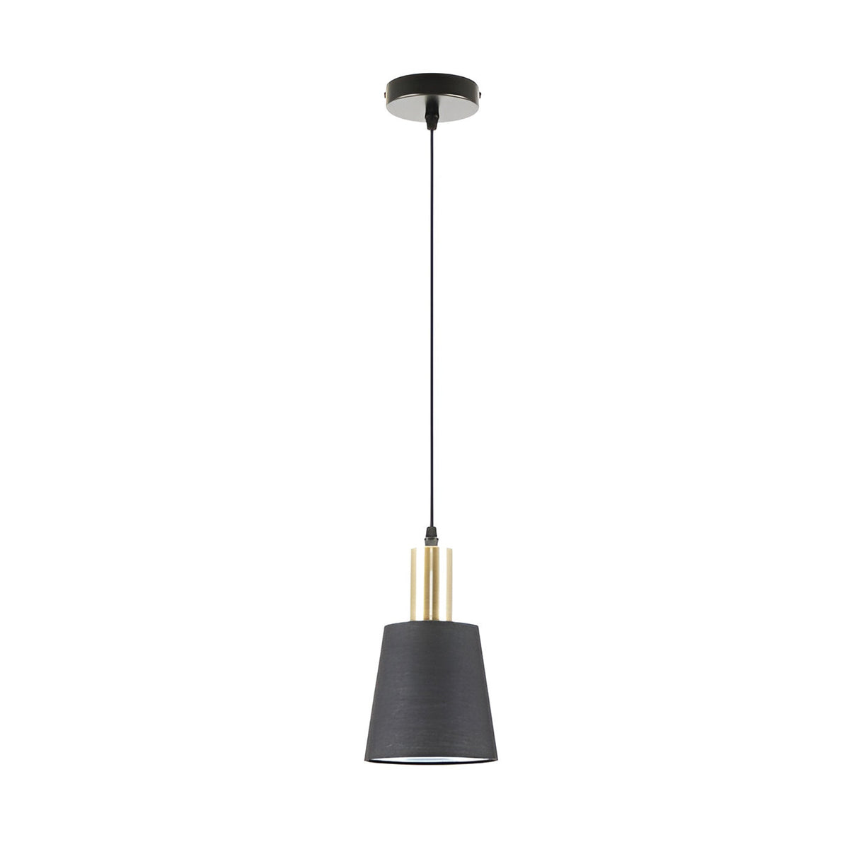 Gisela 1 Light Pendant - Matte Black/Satin Brass