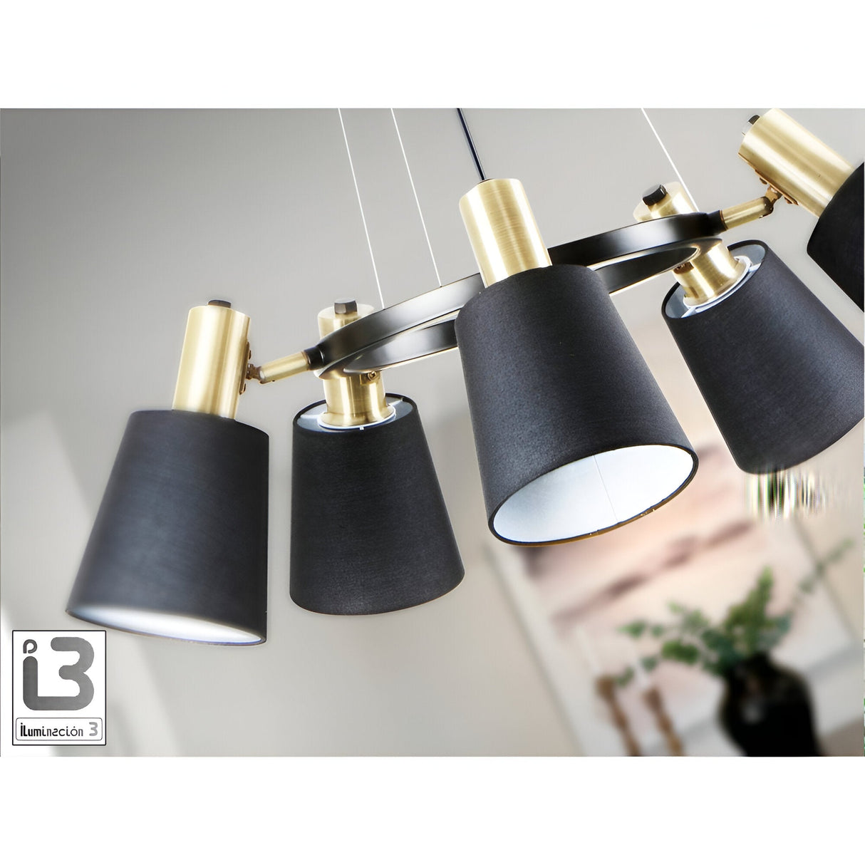 I3 - Gisela 5 Light Circular Suspension - Black