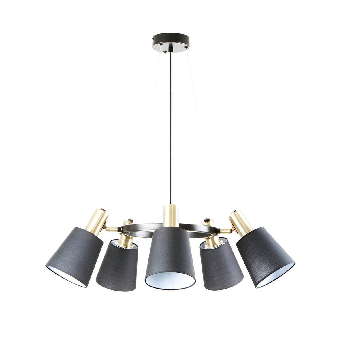 I3 - Gisela 5 Light Circular Suspension - Black