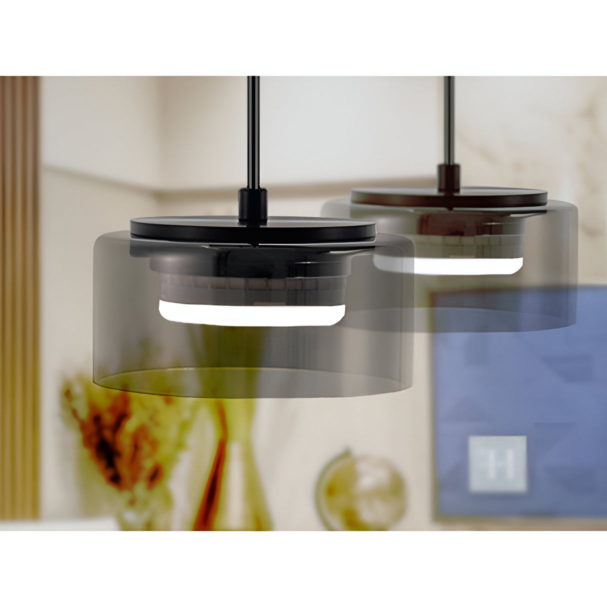 Olaia Single Pendant Light - Smoked Black